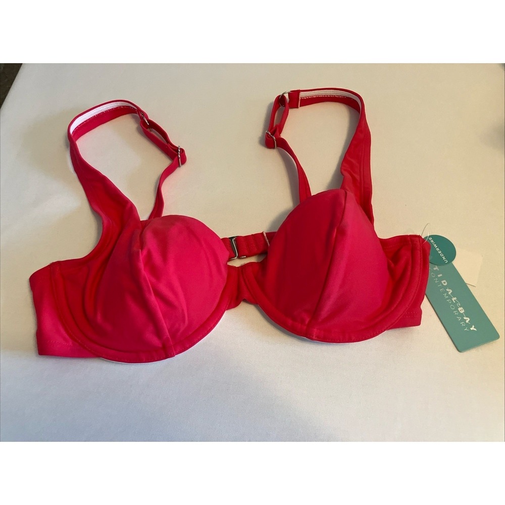 Tidal Bay Bikini Top Women Medium Pink New Underwire Link Swim C957